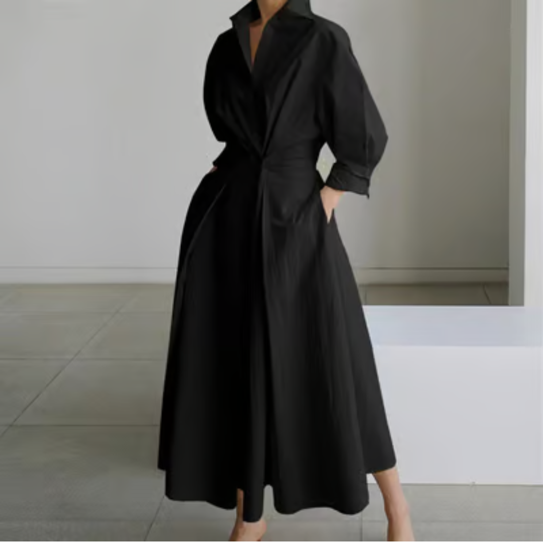 Elkie | Lapel Wrap Maxi Dress