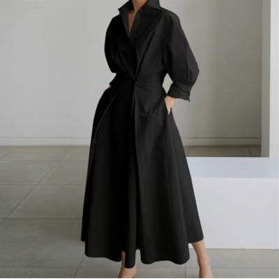 Elkie | Lapel Wrap Maxi Dress