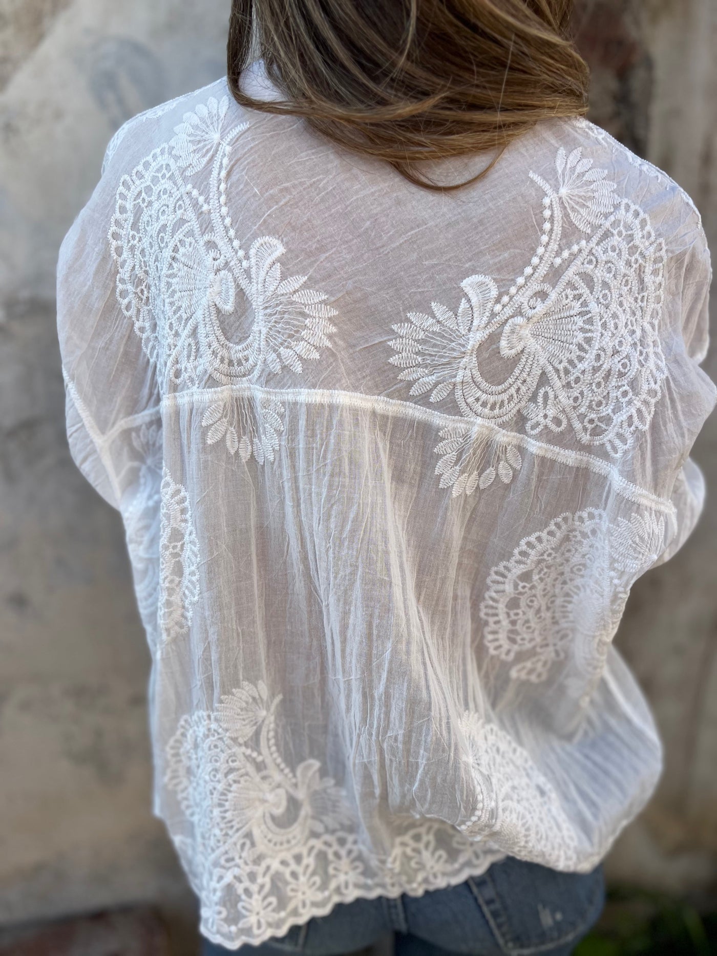 ISABELLE - Chic Lace Embroidered Blouse