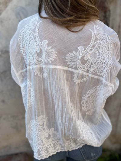 ISABELLE - Chic Lace Embroidered Blouse