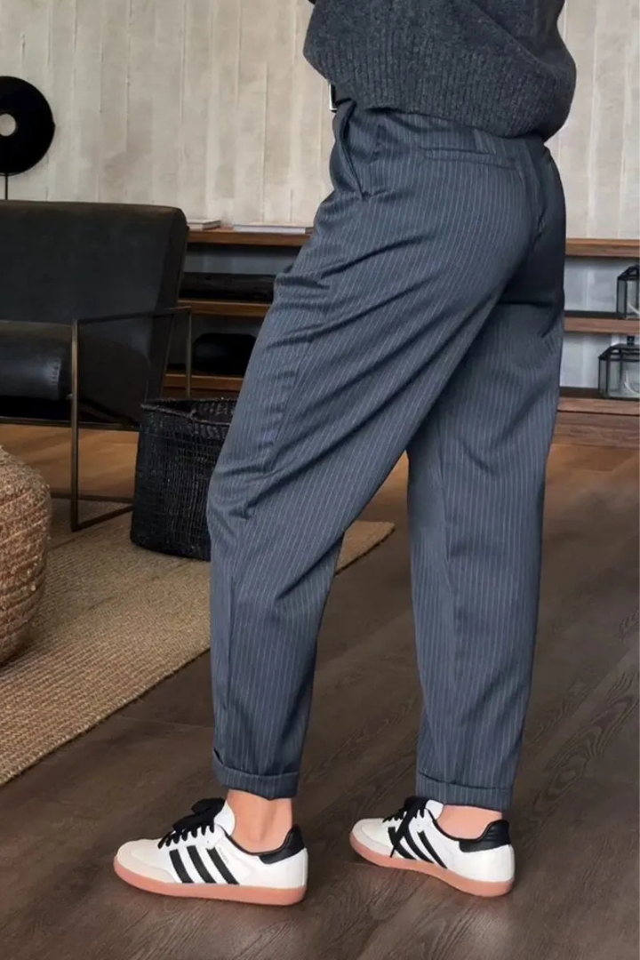 MATHILDA – PINSTRIPE TAILORED TROUSERS