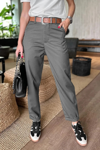 MATHILDA – PINSTRIPE TAILORED TROUSERS