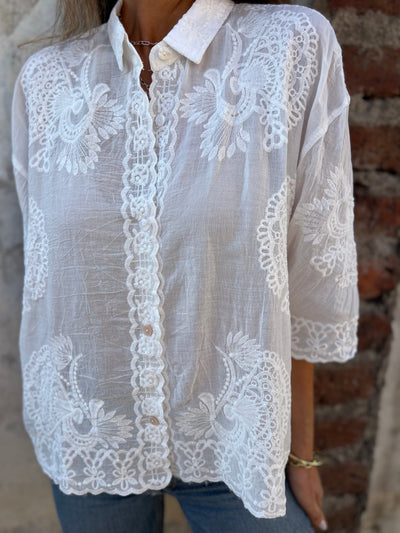 ISABELLE - Chic Lace Embroidered Blouse