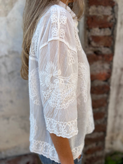 ISABELLE - Chic Lace Embroidered Blouse